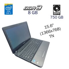 Ноутбук Б клас Packard Bell P5WS0 / 15.6" (1366x768) TN / Intel Core i5-3340M (2 (4) ядра по 2.7 - 3.4 GHz) / 8 GB DDR3 / 750 GB HDD / nVidia GeForce GT 630, 1 GB DDR3, 128-bit / WebCam