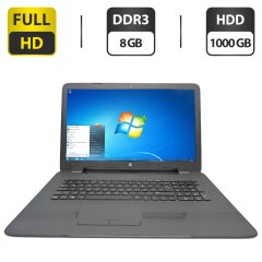 Ноутбук HP 17-y059ng / 17.3" (1920x1080) TN / AMD A6-7310 (4 ядра по 2.3 GHz) / 8 GB DDR3 / 1000 GB HDD / AMD Radeon R4 Graphics / WebCam / DVD-ROM