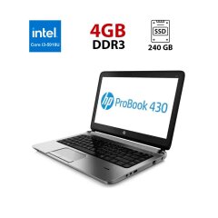 Ноутбук HP ProBook 430 G2 / 13.3" (1366x768) TN / Intel Core i3-5010U (2 (4) ядра по 2.1 GHz) / 4 GB DDR3 / 240 GB SSD / Intel HD Graphics 5500 / WebCam