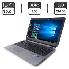 Ноутбук HP ProBook 450 G2 / 15.6" (1366x768) TN / Intel Core i3-5010U (2 (4) ядра по 2.1 GHz) / 8 GB DDR3 / 240 GB SSD / Intel HD Graphics 4400 / WebCam / DVD-ROM
