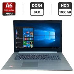 Ноутбук Lenovo IdeaPad 330-17AST Silver / 17.3" (1366x768) TN / AMD A6-9225 (2 ядра по 2.6 - 3.1 GHz) / 8 GB DDR4 / 1000 GB HDD / AMD Radeon R4 Graphics / WebCam / HDMI