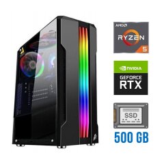 Новый игровой ПК / AMD Ryzen 5 3600 (6 (12) ядер по 3.6 - 4.2 GHz) / 16 GB DDR4 / 500 GB SSD / nVidia GeForce RTX 3050, 8 GB GDDR6, 128-bit / 500W