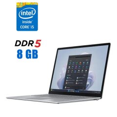Новий ультрабук Microsoft Surface Laptop 5 / 13.5" (2256x1504) IPS Touch / Intel Core i5-1245U (10 (12) ядер по 3.3 - 4.4 GHz) / 8 GB DDR5 / 256 GB SSD M.2 / Intel Iris Xe Graphics / WebCam / Windows 11 Pro