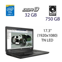 Рабочая станция HP zBook 17 G2 / 17.3" (1920x1080) TN LED / Intel Core i7-4810MQ (4 (8) ядра по 2.8 - 3.8 GHz) / 32 GB DDR3 / 750 GB HDD / nVidia Quadro K3100M, 4 GB GDDR5, 256-bit / WebCam / Fingerprint