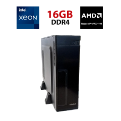 Рабочая станция Vinga CS302B SFF / Intel Xeon E5-2630 v3 (8 (16) ядер по 2.4 - 3.2 GHz) / 16 GB DDR4 / 256 GB SSD / AMD Radeon Pro WX 4100, 4 GB GDDR5, 128-bit / Unlock TB