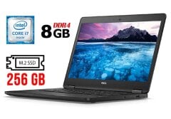 Ультрабук Б-клас Dell Latitude E7470 / 14" (1920x1080) IPS / Intel Core i7-6600U (2 (4) ядра по 2.6 - 3.4 GHz) / 8 GB DDR4 / 256 GB SSD M.2 / Intel HD Graphics 520 / WebCam / Fingerprint / HDMI / Windows 10 ліцензія