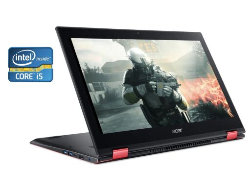 Игровой ноутбук-трансформер Б-класс Acer Nitro 5 Spin NP515-51 / 15.6" (1920x1080) IPS Touch / Intel Core i5-8250U (4 (8) ядра по 1.8 - 3.4 GHz) / 8 GB DDR4 / 256 GB SSD M.2 + 1000 GB HDD / nVidia GeForce GTX 1050, 4 GB GDDR5, 128-bit / WebCam