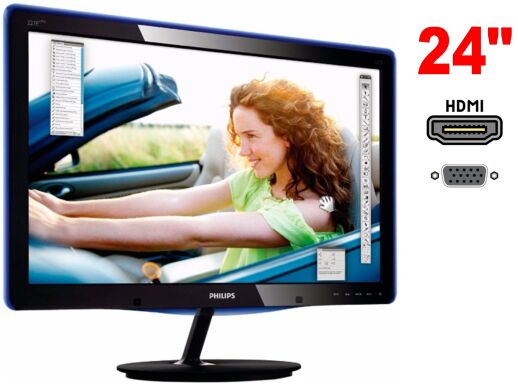 Монитор Б-класс Philips E-Line 247E3LP / 24" (1920x1080) TN / 2x HDMI, 1x VGA