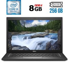 Ноутбук Dell Latitude 7490 / 14" (1366x768) TN / Intel Core i5-8350U (4 (8) ядра по 1.7 - 3.6 GHz) / 8 GB DDR4 / 256 GB SSD M.2 / Intel UHD Graphics 620 / WebCam / USB 3.1 / HDMI / Windows 10 ліцензія