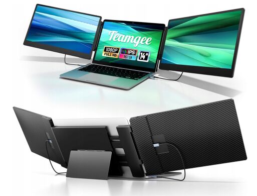 Новые портативные мониторы для ноутбуков lCD Teamgee s2 / 2x 14" (1920x1080) IPS / USB Type-C / 2x 2W