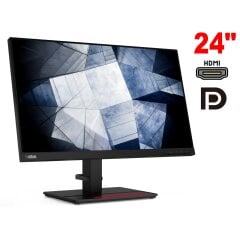 Монітор Lenovo ThinkVision P24h-20 / 24" (2560x1440) IPS / 1x HDMI, 2x DisplayPort, 1x USB Type-C, 4x USB 3.0, 1x Audio, 1x Ethernet / 2x 1W / VESA 100x100 / Pivot