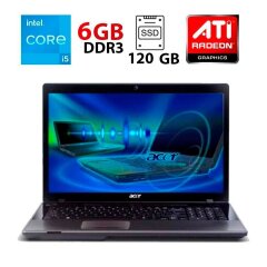Ноутбук Acer Aspire 7745G / 17.3" (1600x900) TN / Intel Core i5-430M (2 (4) ядра по 2.26 - 2.53 GHz) / 6 GB DDR3 / 120 GB SSD / ATI Radeon HD 5850, 1 GB DDR3, 128-bit / WebCam