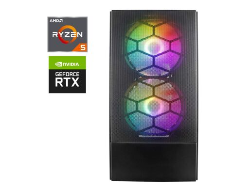 Ігровий ПК 1stPlayer Firebase X4 M Black Tower / AMD Ryzen 5 8400F (6 (12) ядер по 4.2 - 4.7 GHz) / 32 GB DDR5 / 512 GB SSD M.2 / nVidia GeForce RTX 2060 Super, 8 GB GDDR6, 256-bit / 750W