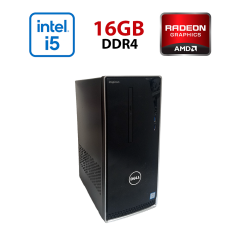 Ігровий ПК Dell Inspirion 3668 Tower / Intel Core i5-7400 (4 ядра по 3.0 - 3.5 GHz) / 16 GB DDR4 / 512 GB SSD / AMD Radeon R9 350, 2 GB GDDR5, 128-bit / Wi-Fi+Bluetooth / DVD / Win 10 Home Lic