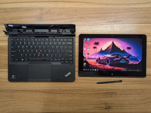 Нетбук-трансформер Lenovo ThinkPad Helix / 11.6" (1920x1080) IPS Touch / Intel Core i5-3427U (2 (4) ядра по 1.8 - 2.8 GHz) / 4 GB DDR3 / 180 GB SSD / Intel HD Graphics 4000 / WebCam / Windows 10