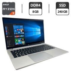 Ультрабук HP EliteBook 845 G7 / 14" (1920x1080) IPS / AMD Ryzen 5 Pro 4650U (6 (12) ядер по 2.1 - 4.0 GHz) / 8 GB DDR4 / 240 GB SSD / AMD Radeon Graphics / WebCam