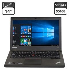 Нетбук Lenovo ThinkPad X240 / 12.5" (1366x768) TN / Intel Core i7-4600U (2 (4) ядра по 2.1 - 3.3 GHz) / 8 GB DDR3 / 500 GB SSD / Intel HD Graphics 4400 / WebCam / Два АКБ
