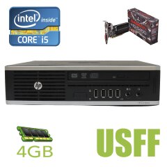 HP Compaq 8200 USFF / Intel Core i5-2500S (4 ядра по 2,70 - 3,70 GHz) / 4 GB DDR3 / 250 GB HDD / ATI Radeon 5450 512MB / DVD-RW