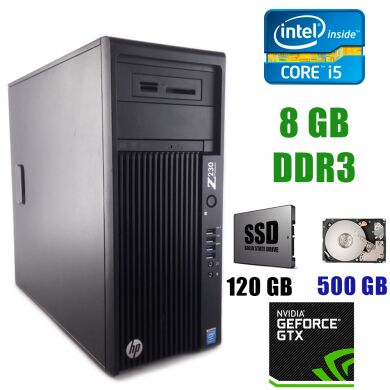 HP Z230 Tower / Intel Core i5-4440 (4 ядра по 3.10-3.30GHz) / 8GB DDR3 / 120 GB SSD+500 GB HDD / GeForce GTX 1060 6GB GDDR5 192bit