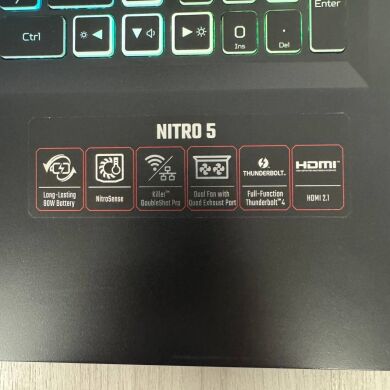 Ігровий ноутбук Acer Nitro 5 AN517-55 / 17.3" (1920x1080) IPS / Intel Core i5-12500H (12 (16) ядер по 2.5 - 4.5 GHz) / 8 GB DDR4 / 512 GB SSD NVMe / nVidia GeForce RTX 3050, 4 GB GDDR6, 128-bit / WebCam