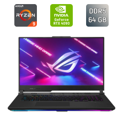 Ігровий ноутбук Asus ROG Strix G733PY / 17.3" (2560x1440) IPS / AMD Ryzen 9 7945HX (16 (32) ядер по 2.5 - 5.4 GHz) / 64 GB DDR5 / 1000 GB SSD / nVidia GeForce RTX 4090, 16 GB GDDR6, 256-bit / WebCam / HDMI / Windows 11