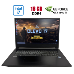 Игровой ноутбук Б-класс Clevo NH70RC / 17.3" (1920x1080) IPS / Intel Core i7-9750H (6 (12) ядер по 2.6 - 4.5 GHz) / 16 GB DDR4 / 256 GB SSD / nVidia GeForce GTX 1660 Ti, 6 GB GDDR6, 192-bit / WebCam