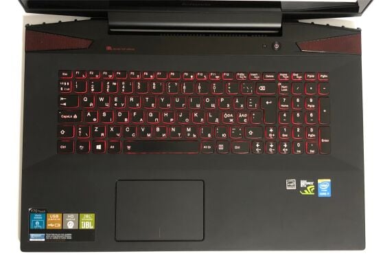 Игровой ноутбук Б-класс Lenovo Y70-70 / 17.3" (1920x1080) IPS Touch / Intel Core i7-4710HQ (4 (8) ядра по 2.5 - 3.5 GHz) / 16 GB DDR3 / 256 GB SSD / nVidia GeForce GTX 860M, 4 GB GDDR5, 128-bit / WebCam / Win 10 Home Игровой ноутбук Б-класс Lenovo Y70-70 / 17.3" (1920x1080) IPS Touch / Intel Core i7-4710HQ (4 (8) ядра по 2.5 - 3.5 GHz) / 16 GB DDR3 / 256 GB SSD / nVidia GeForce GTX 860M, 4 GB GDDR5, 128-bit / WebCam / Win 10 Home