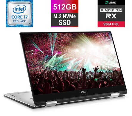 Ігровий ультрабук-трансформер Dell XPS 15 9575 / 15.6" (1920x1080) IPS Touch / Intel Core i7-8705G (4 (8) ядра по 3.1 - 4.1 GHz) / 16 GB DDR4 / 512 GB SSD M.2 / AMD Radeon RX Vega M GL, 4 GB HBM2, 256-bit / WebCam