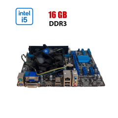 Комплект: материнська плата Asus H61M-A / Intel Core i5-3470 (4 ядра по 3.2 - 3.6 GHz) / 16 GB DDR3 / Intel HD Graphics 2500 / Socket LGA1151 / Кулер