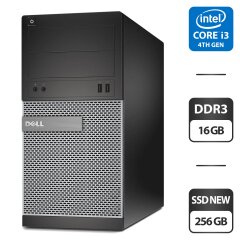 Компьютер Dell OptiPlex 3020 Tower / Intel Core i3-4130 (2 (4) ядра по 3.4 GHz) / 16 GB DDR3 / 256 GB SSD NEW / Intel HD Graphics 4400 / VGA