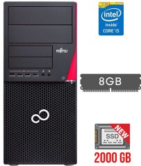 Компьютер Fujitsu Esprimo P720 E90+ Tower / Intel Core i5-4590 (4 ядра по 3.3 - 3.7 GHz) / 8 GB DDR3 / 2000 GB SSD NEW / Intel HD Graphics 4600 / DisplayPort / DVI