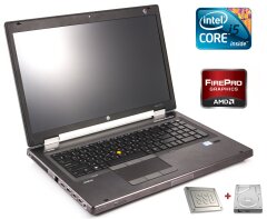 Мобильная рабочая станция HP EliteBook 8770w / 17.3" (1600x900) IPS / Intel Core i5-3380M (2 (4) ядра по 2.9 - 3.6 GHz) / 8 GB DDR3 / 120GB SSD+500 GB HDD / AMD FirePro M4000, 1 GB GDDR5, 128-bit / WebCam / DVD-RW / USB 3.0 / DP / Com Port 