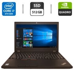 Мобільна робоча станція Lenovo ThinkPad P51 / 15.6" (1920x1080) IPS / Intel Core i7-6820HQ (4 (8) ядра по 2.7 - 3.6 GHz) / 16 GB DDR4 / 512 GB SSD / nVidia Quadro M1200, 4 GB GDDR5, 128-bit / WebCam