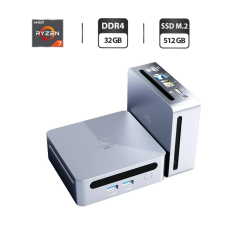 Неттоп GenMachine Ren5000 USFF / AMD Ryzen 7 5800u (8 (16) ядер по 1.9 - 4.4 GHz) / 32 GB DDR4 / 512 GB SSD / AMD RX Vega 8 / USB 3.1 / Wi-Fi / Bluetooth / Блок живлення в комплекті
