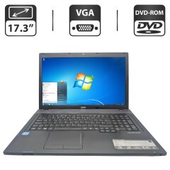 Ноутбук Acer TravelMate 7750 / 17.3" (1600x900) TN / Intel Core i3-2350M (2 (4) ядра по 2.3 GHz) / 6 GB DDR3 / 250 GB HDD / Intel HD Graphics 3000 / WebCam / DVD-ROM