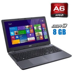 Ноутбук Б-класс Acer Aspire E5-721 / 17.3" (1600x900) TN / AMD A6-6310 (4 ядра по 1.8 - 2.4 GHz) / 8 GB DDR3 / 120 GB SSD / AMD Radeon R4 Graphics / WebCam 