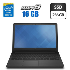 Ноутбук Б-класс Dell Vostro 3558 / 15.6" (1366x768) TN Touch / Intel Core i5-5200U (2 (4) ядра по 2.2 - 2.7 GHz) / 16 GB DDR3 / 256 GB SSD / Intel HD Graphics 5500 / WebCam 