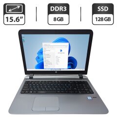 Ноутбук Б-клас HP ProBook 450 G3 / 15.6" (1366x768) TN / Intel Core i3-6100U (2 (4) ядра по 2.3 GHz) / 8 GB DDR3 / 128 GB SSD / Intel HD Graphics 520 / WebCam