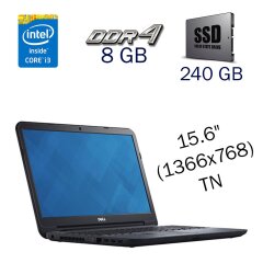 Ноутбук Dell Latitude 3540 / 15.6" (1366x768) TN / Intel Core i3-4030U (2 (4) ядра по 1.9 GHz) / 8 GB DDR4 / 240 GB SSD / Intel HD Graphics 4400 / WebCam