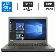 Ноутбук Lenovo ThinkPad T440p / 14" (1366x768) TN / Intel Core i3-4100M (2 (4) ядра по 2.5 GHz) / 4 GB DDR3 / 500 GB HDD / Intel HD Graphics 4600 / WebCam / DVD-ROM