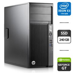 Рабочая станция Б-класс HP Workstation Z230 Tower / Intel Xeon E3-1240 v3 (4 (8) ядра по 3.4 - 3.8 GHz) / 16 GB DDR3 / 240 GB SSD / nVidia GeForce GT 710, 1 GB GDDR3, 64-bit / DVD-ROM