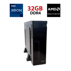 Рабочая станция Vinga CS302B SFF / Intel Xeon E5-2630 v3 (8 (16) ядер по 2.4 - 3.2 GHz) / 32 GB DDR4 / 256 GB SSD / AMD Radeon Pro WX 4100, 4 GB GDDR5, 128-bit / Unlock TB