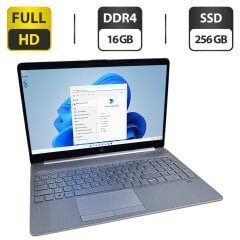 Ультрабук Б-класс HP Laptop 15-dw3033dx / 15.6" (1920x1080) IPS / Intel Core i3-1115G4 (2 (4) ядра по 4.1 GHz) / 16 GB DDR4 / 256 GB SSD / Intel UHD Graphics / WebCam / Windows 11 Pro