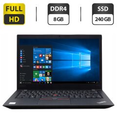 Ультрабук Б-класс Lenovo ThinkPad T470s / 14" (1920x1080) IPS / Intel Core i5-7200U (2 (4) ядра по 2.5 - 3.1 GHz) / 8 GB DDR4 / 240 GB SSD / Intel HD Graphics 620 / WebCam