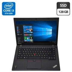 Ультрабук Lenovo ThinkPad T450 / 14" (1600x900) TN / Intel Core i5-5300U (2 (4) ядра по 2.3 - 2.9 GHz) / 8 GB DDR3 / 128 GB SSD / Intel HD Graphics 5500 / WebCam / Windows 10 Pro