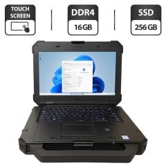 Защищенный ноутбук Dell Latitude 7424&nbsp;Rugged Extreme / 14" (1920x1080) IPS Touch / Intel Core i5-8350U (4 (8) ядра по 1.7 - 3.6 GHz) / 16 GB DDR4 / 256 GB SSD / Intel UHD Graphics 620 / WebCam / Два АКБ