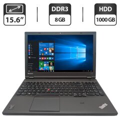 Ноутбук Lenovo ThinkPad T540P / 15.6" (1366x768) TN / Intel Core i5-4210M (2 (4) ядра по 2.6 - 3.2 GHz) / 8 GB DDR3 / 1000 GB HDD / Intel HD Graphics 4600 / WebCam / DVD-ROM