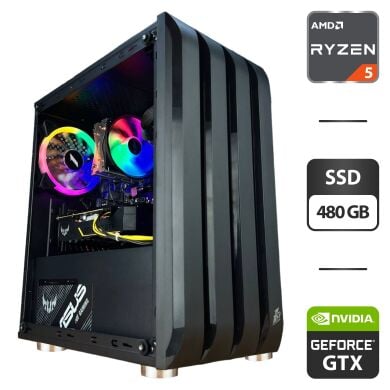 Ігровий ПК 1stPlayer Gaming B2-4R1 Black Tower / AMD Ryzen 5 2600 (6 (12) ядер по 3.4 - 3.9 GHz) / 16 GB DDR4 / 480 GB SSD / nVidia GeForce GTX 1660 Ti, 6 GB GDDR6, 192-bit / 550W Ігровий ПК 1stPlayer Gaming B2-4R1 Black Tower / AMD Ryzen 5 2600 (6 (12) ядер по 3.4 - 3.9 GHz) / 16 GB DDR4 / 480 GB SSD / nVidia GeForce GTX 1660 Ti, 6 GB GDDR6, 192-bit / 550W