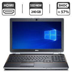 Ноутбук Dell Latitude E6520 / 15.6" (1600x900) TN / Intel Core i5-2540M (2 (4) ядра по 2.6 - 3.3 GHz) / 8 GB DDR3 / 240 GB SSD NEW / Intel HD Graphics 3000 / WebCam / HDMI + Windows 10 Home