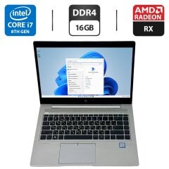 Ультрабук Б-клас HP EliteBook 840 G6 / 14" (1920x1080) IPS / Intel Core i7-8565U (4 (8) ядра по 1.8 - 4.6 GHz) / 16 GB DDR4 / 256 GB SSD / AMD Radeon 550X, 2 GB GDDR5, 64-bit / WebCam / Windows 11 Pro